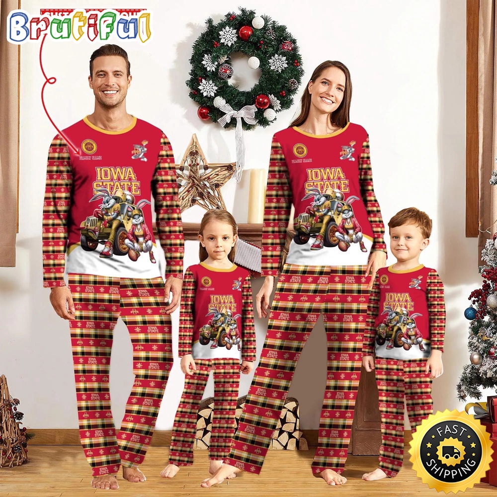 personalized ncaa iowa state cyclones pajamas for family 5m2p8