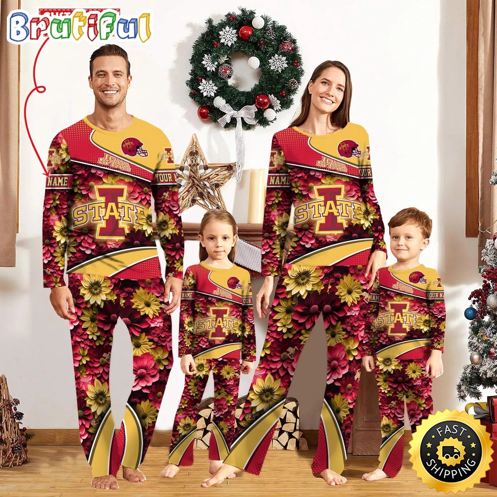 personalized ncaa iowa state cyclones pajamas for family pajamas sport fans c4705