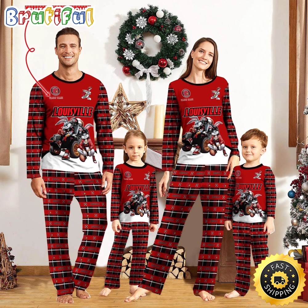 personalized ncaa louisville cardinals pajamas for family b4duq