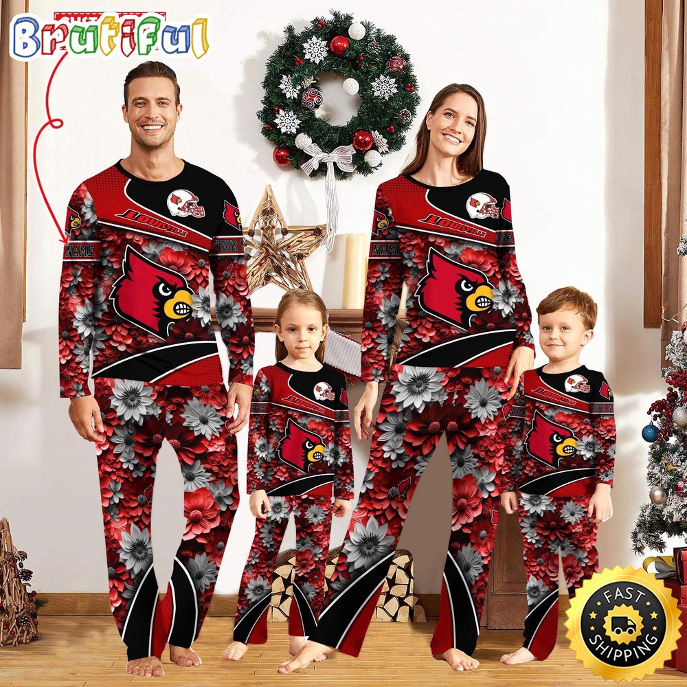 personalized ncaa louisville cardinals pajamas for family pajamas sport fans v9jgl