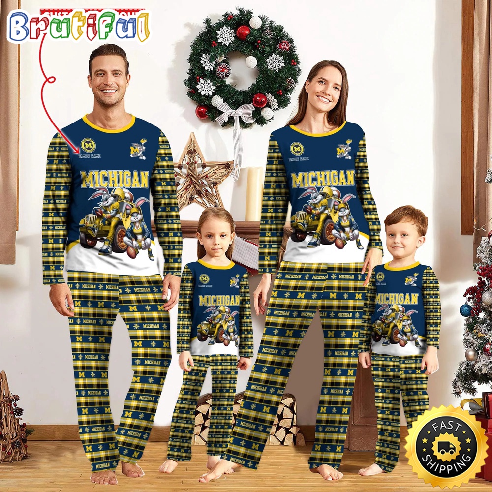 personalized ncaa michigan wolverines pajamas for family yrzg2