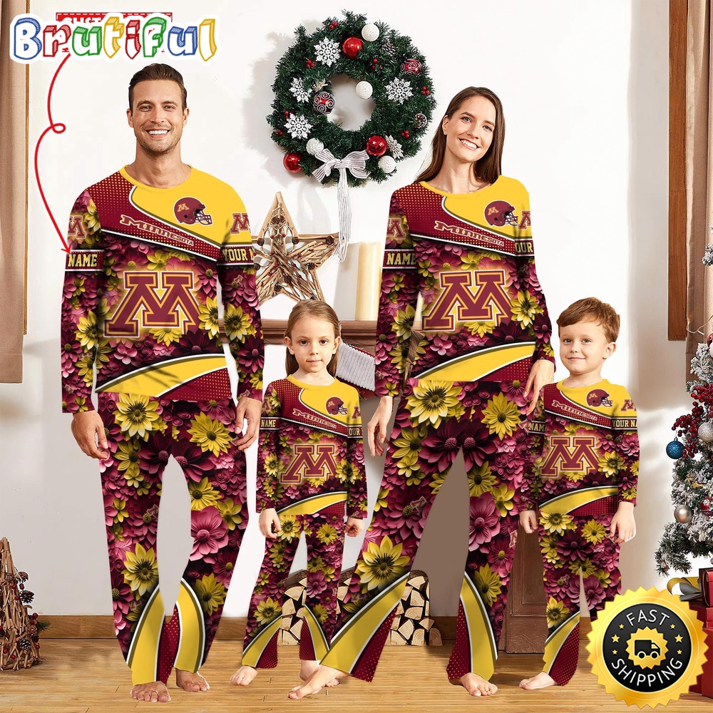 personalized ncaa minnesota golden gophers pajamas for family pajamas sport fans uerux