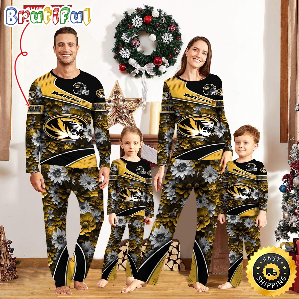 personalized ncaa missouri tigers pajamas for family pajamas sport fans tafsa