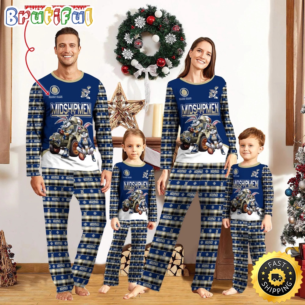 personalized ncaa navy midshipmen pajamas for family f9wjn
