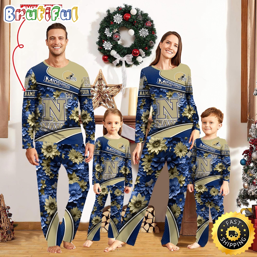 personalized ncaa navy midshipmen pajamas for family pajamas sport fans qo1j7