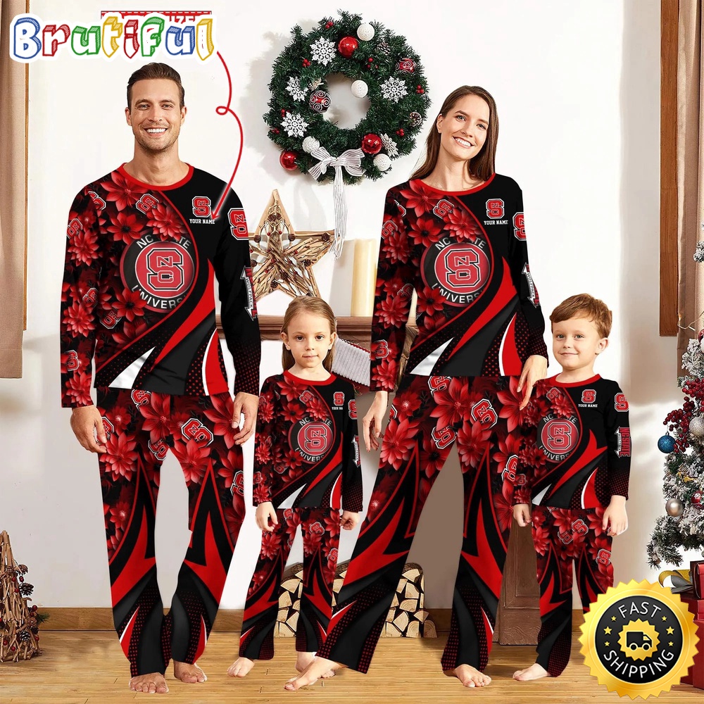 personalized ncaa nc state wolfpack pajamas flower for sport family mnwd9
