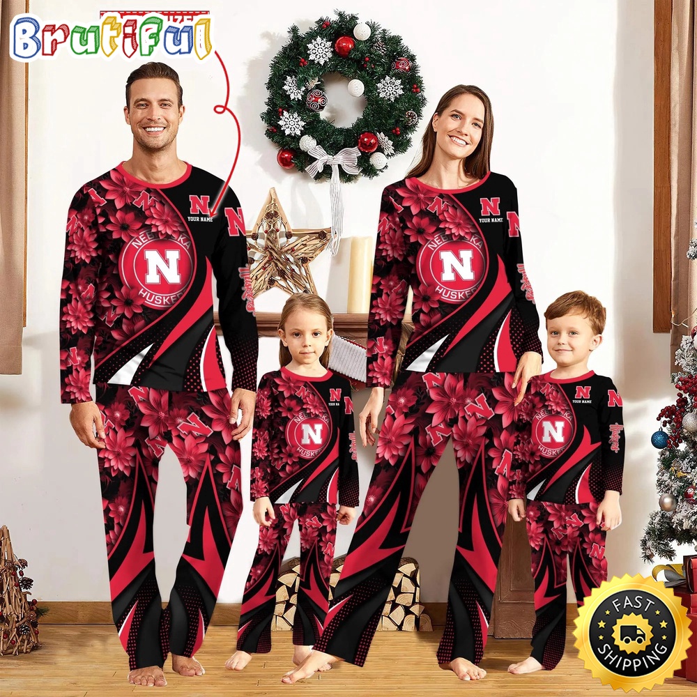 personalized ncaa nebraska cornhuskers pajamas flower for sport family lwo4u