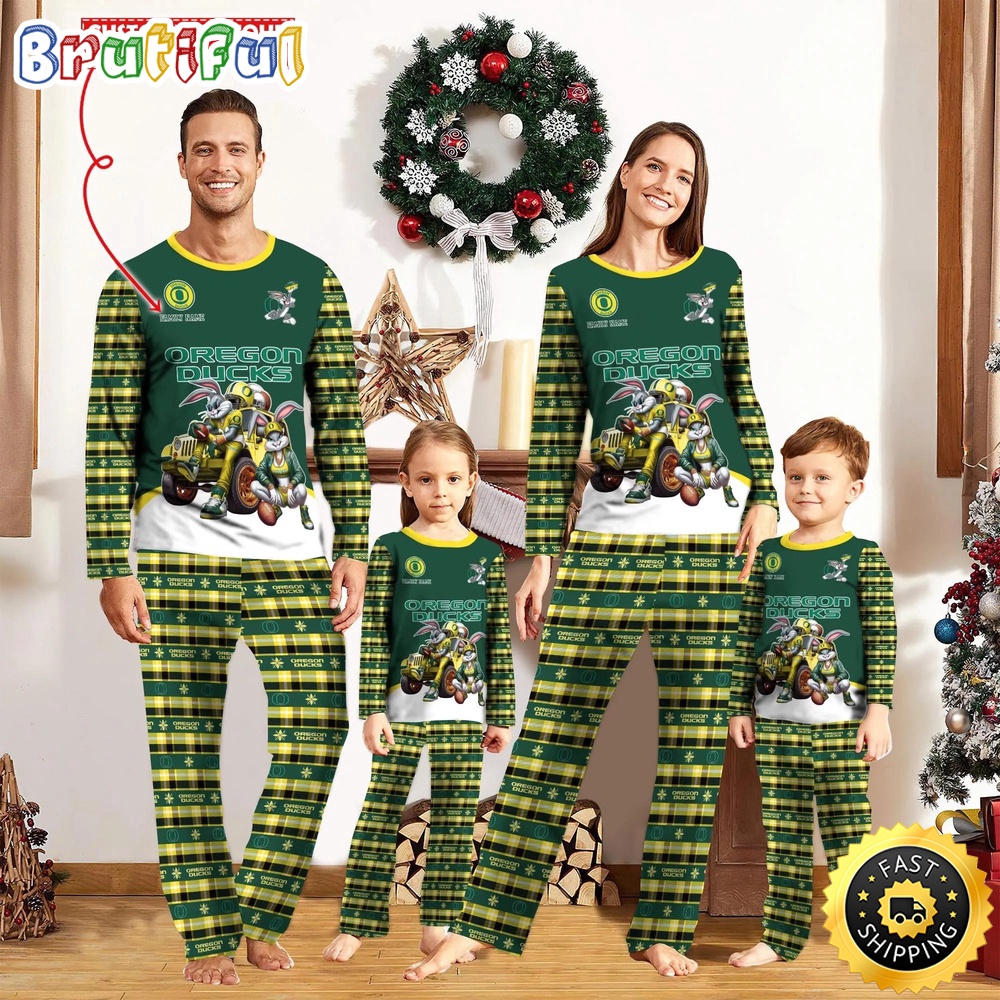personalized ncaa oregon ducks pajamas for family ii2qe