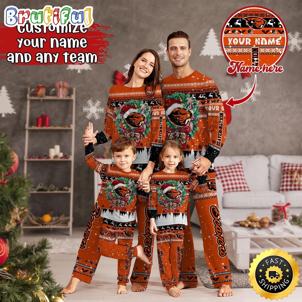 personalized ncaa oregon state beavers pajamas christmas pajamas for sports fan 0eb1t