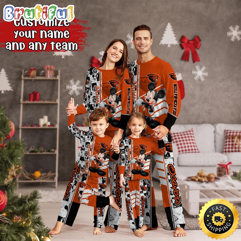 personalized ncaa oregon state beavers pajamas mickey mouse for family 01bdz