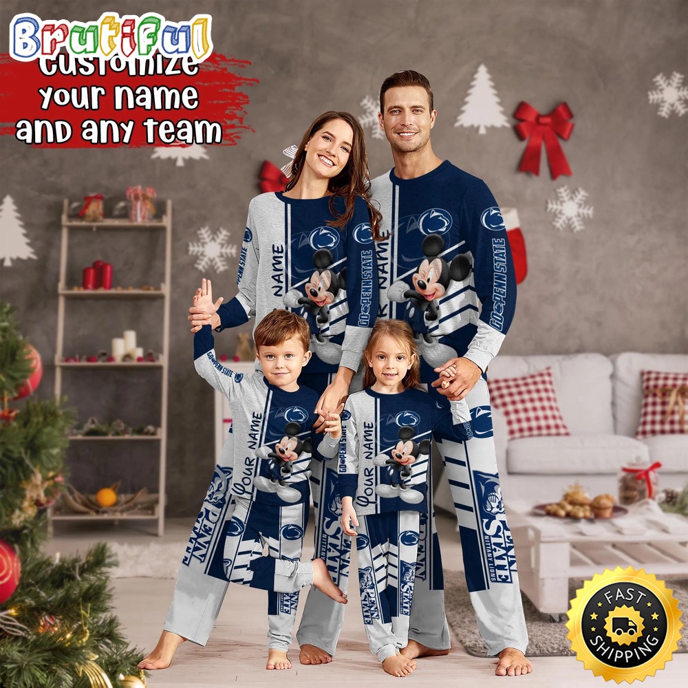 personalized ncaa penn state nittany lions pajamas mickey mouse for family c1dj5