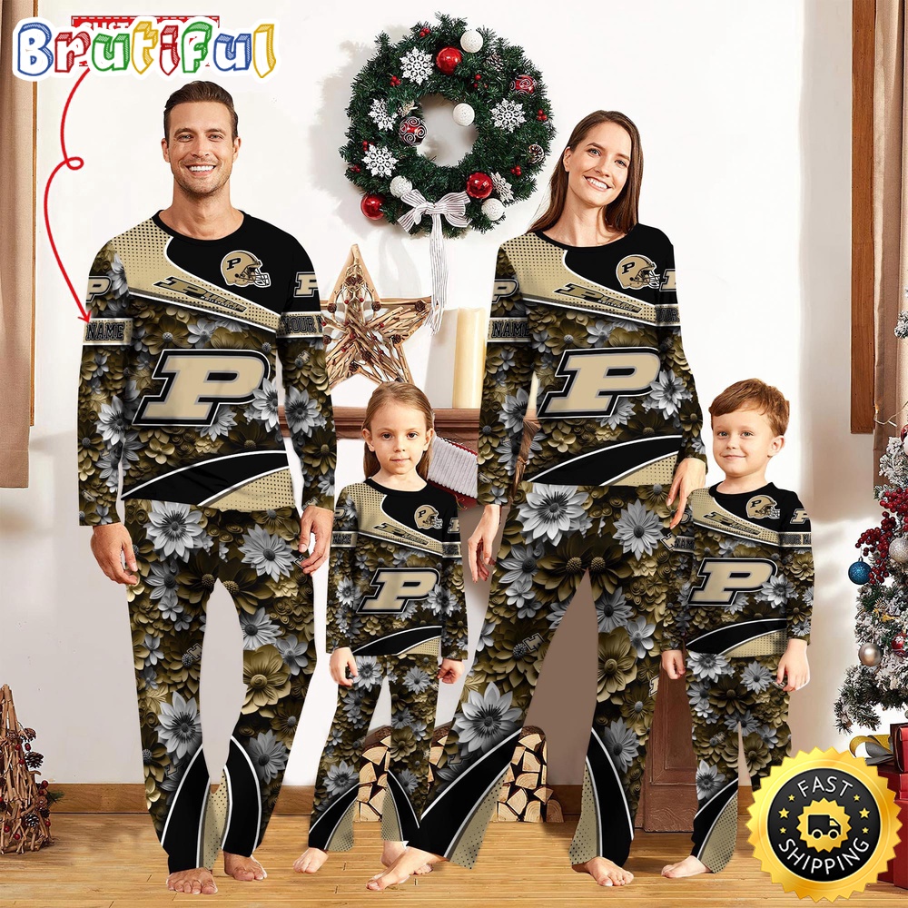personalized ncaa purdue boilermakers pajamas for family pajamas sport fans fm7yo
