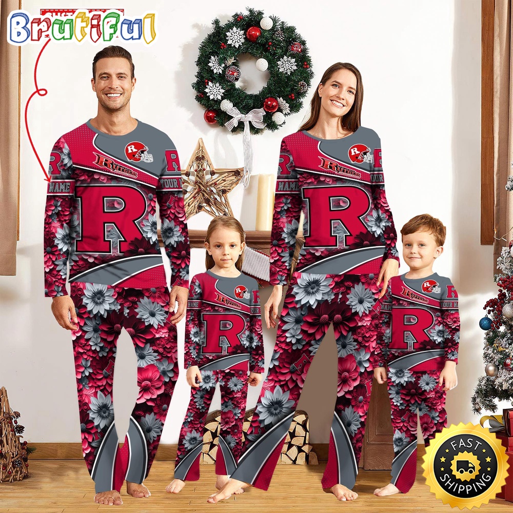 personalized ncaa rutgers scarlet knights pajamas for family pajamas sport fans 4h303