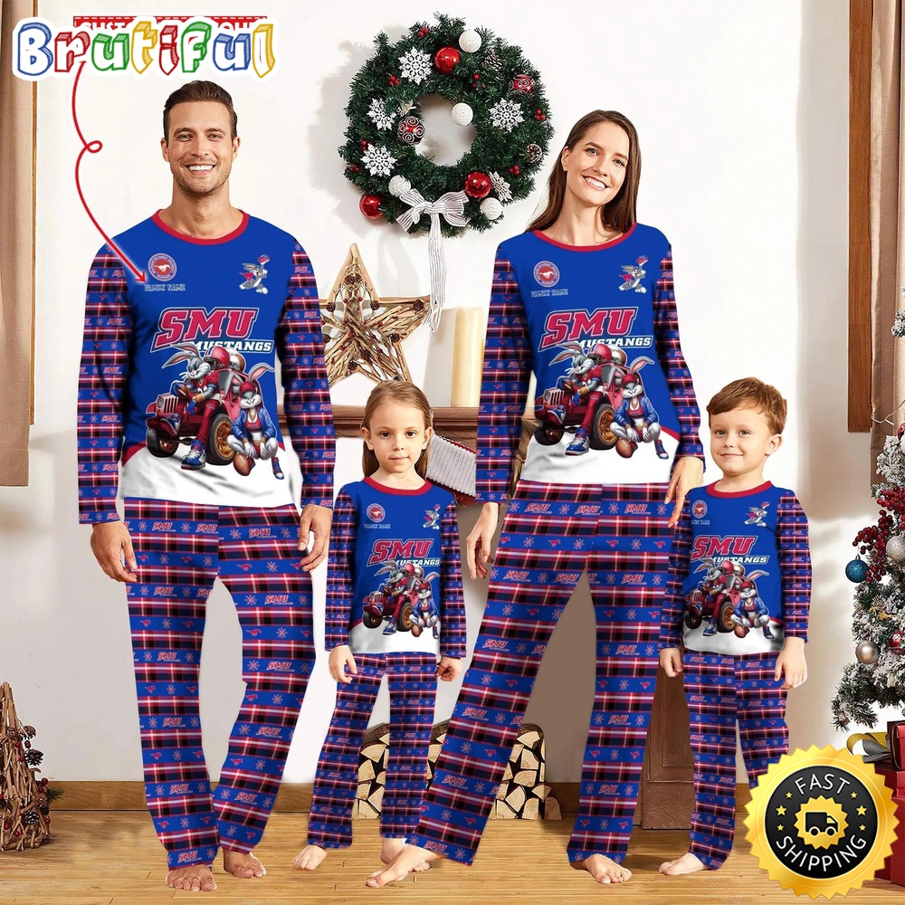 personalized ncaa smu mustangs pajamas for family 1mgd0