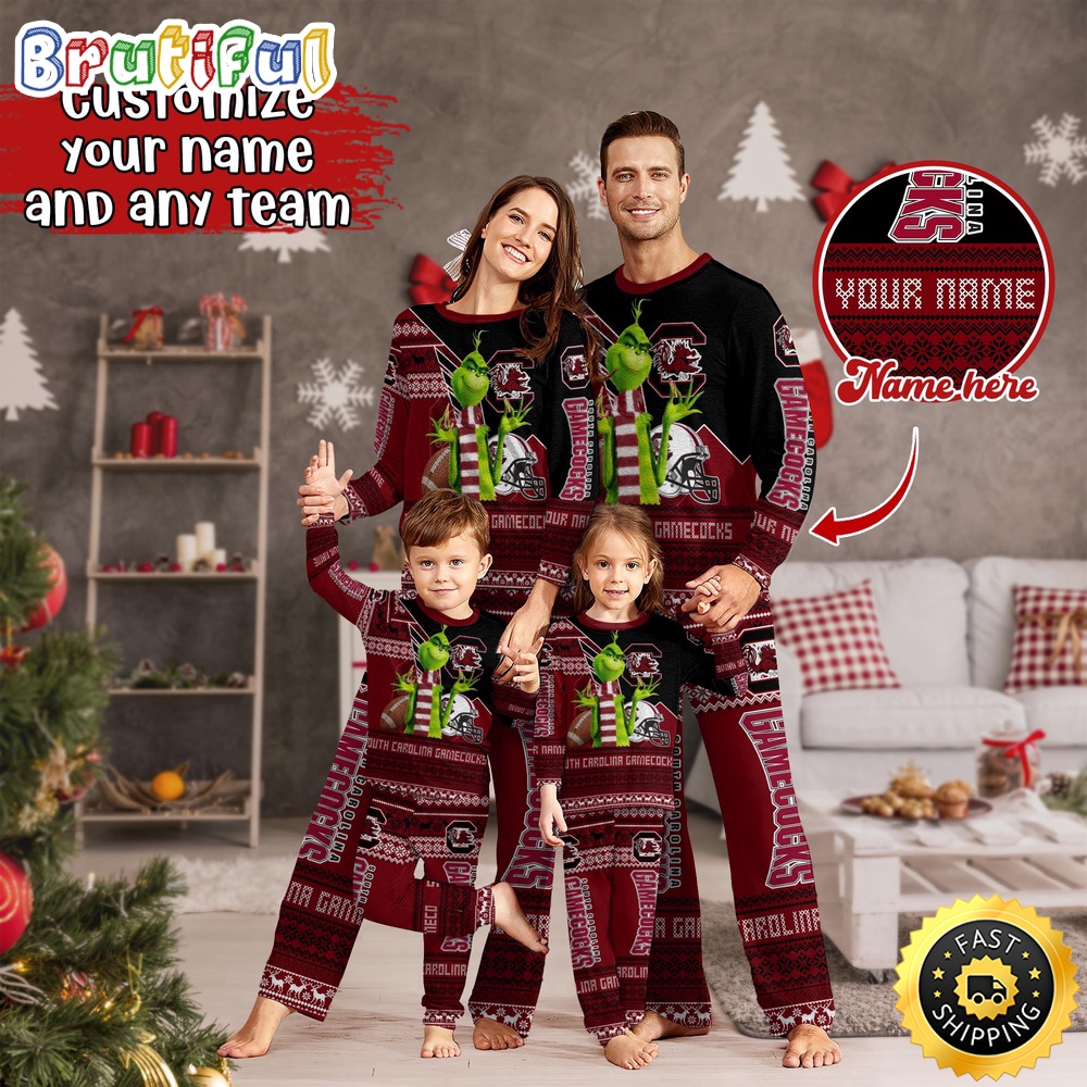 personalized ncaa south carolina gamecocks pajamas xmas for sport family 0ucqu