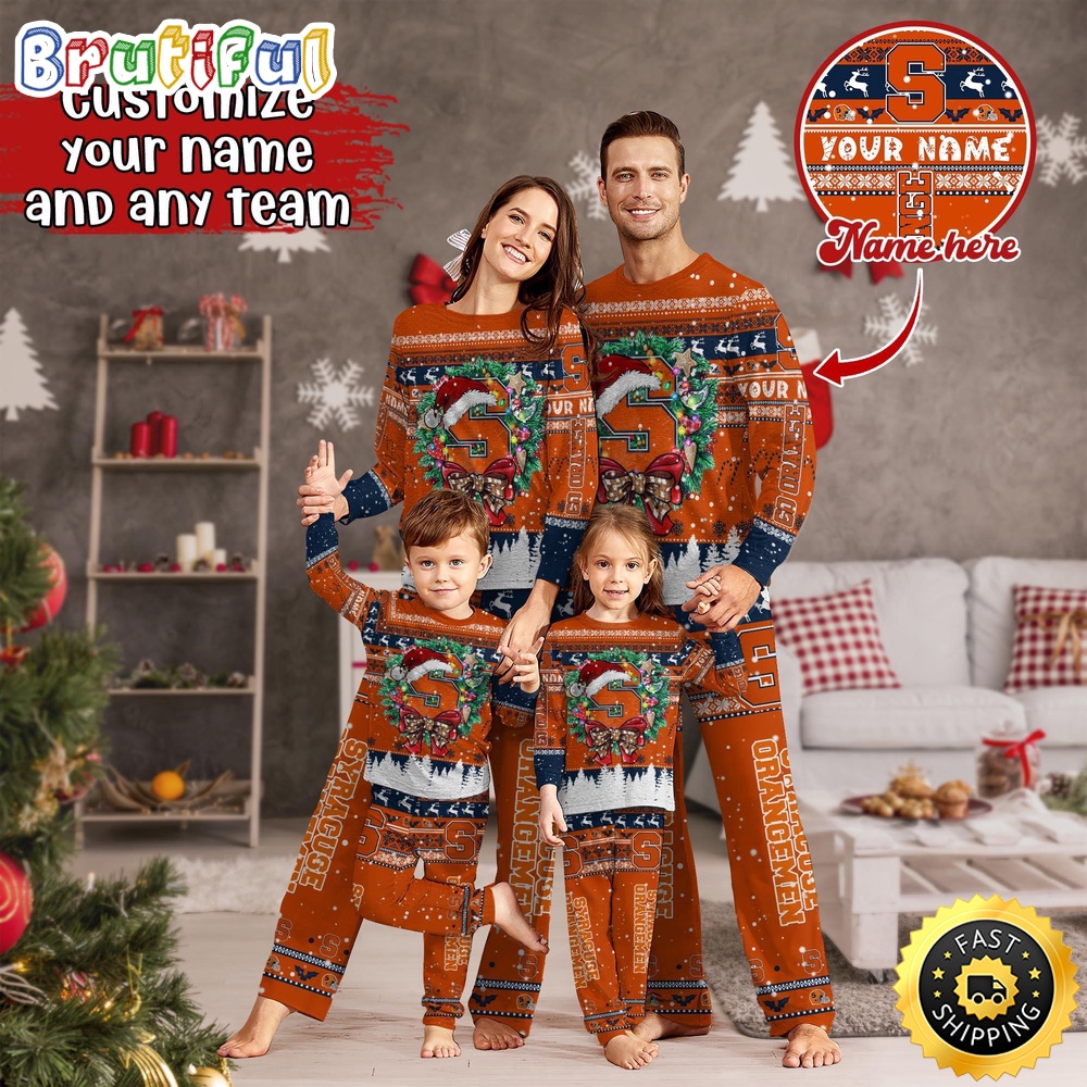 personalized ncaa syracuse orange pajamas christmas pajamas for sports fan ra0aw