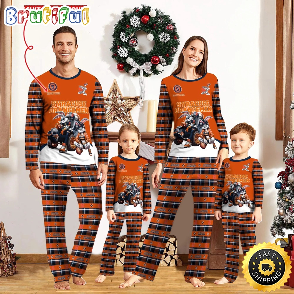 personalized ncaa syracuse orange pajamas for family nhdi2