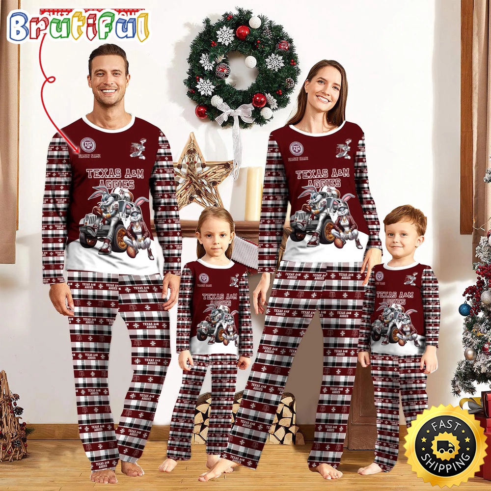 personalized ncaa texas aampm aggies pajamas for family 7yupl