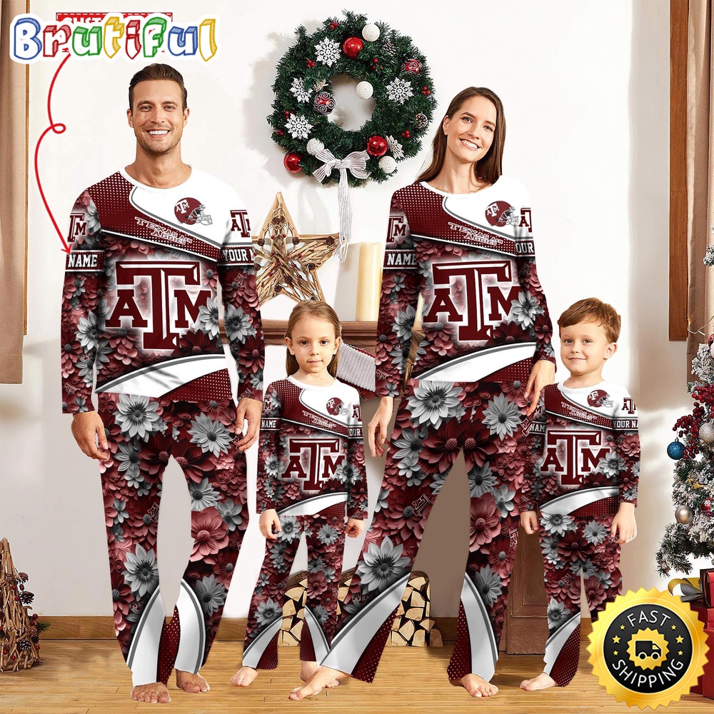 personalized ncaa texas aampm aggies pajamas for family pajamas sport fans ffjnw