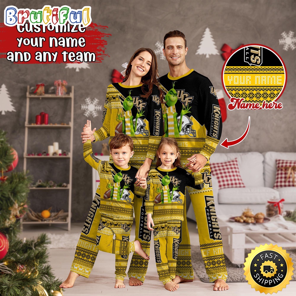 personalized ncaa ucf knights pajamas xmas for sport family z2hc8
