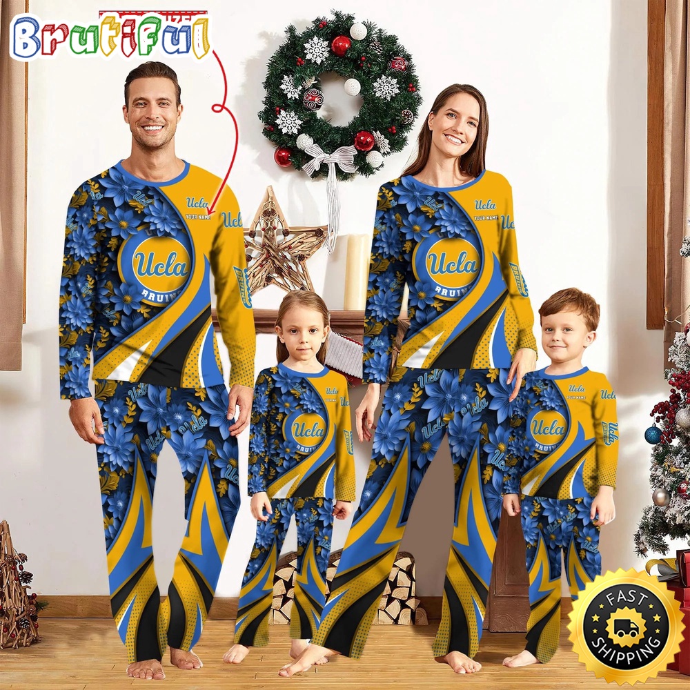 personalized ncaa ucla bruins pajamas flower for sport family qj241