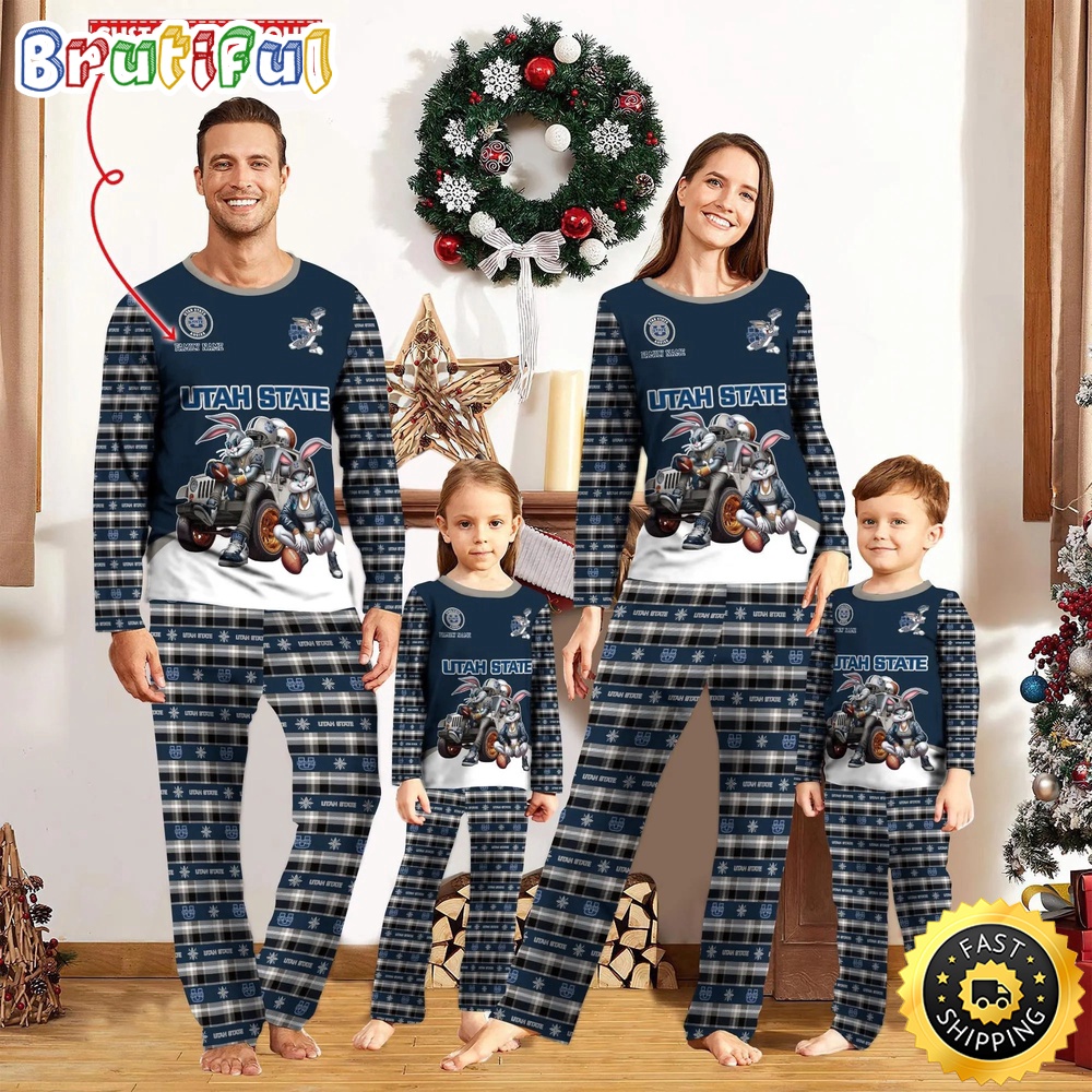 personalized ncaa utah state aggies pajamas for family o9x1x