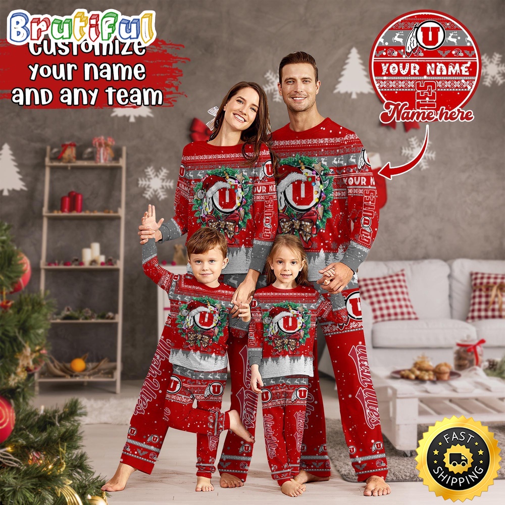 personalized ncaa utah utes pajamas christmas pajamas for sports fan 8uo3g