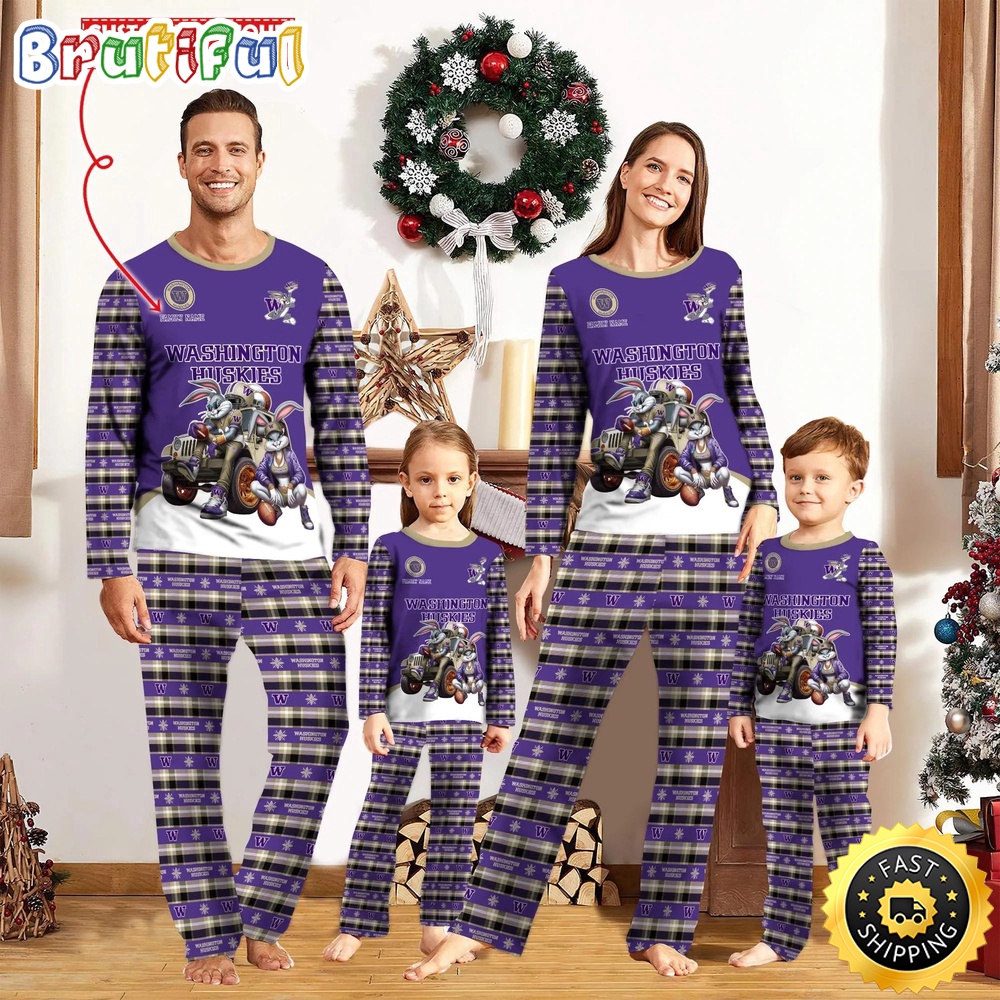 personalized ncaa washington huskies pajamas for family 4op6t