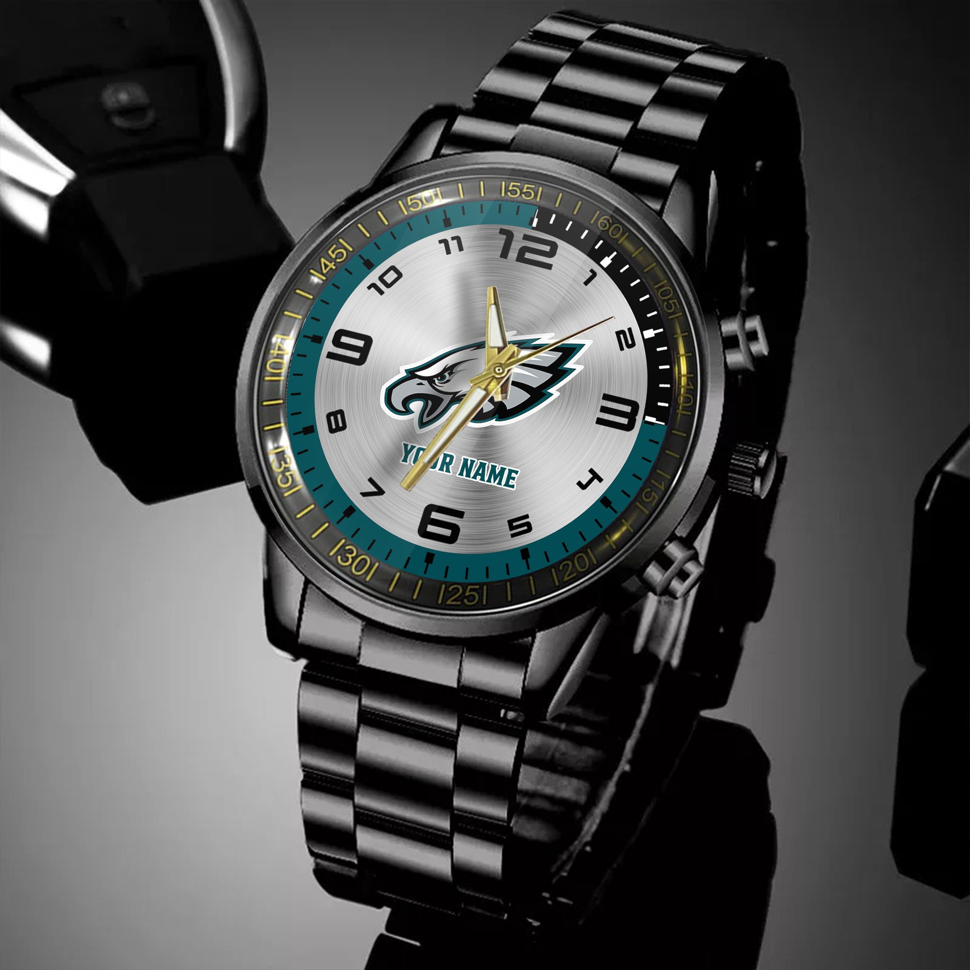 philadelphia eagles nfl personalized black hand watch gifts for fans thal4
