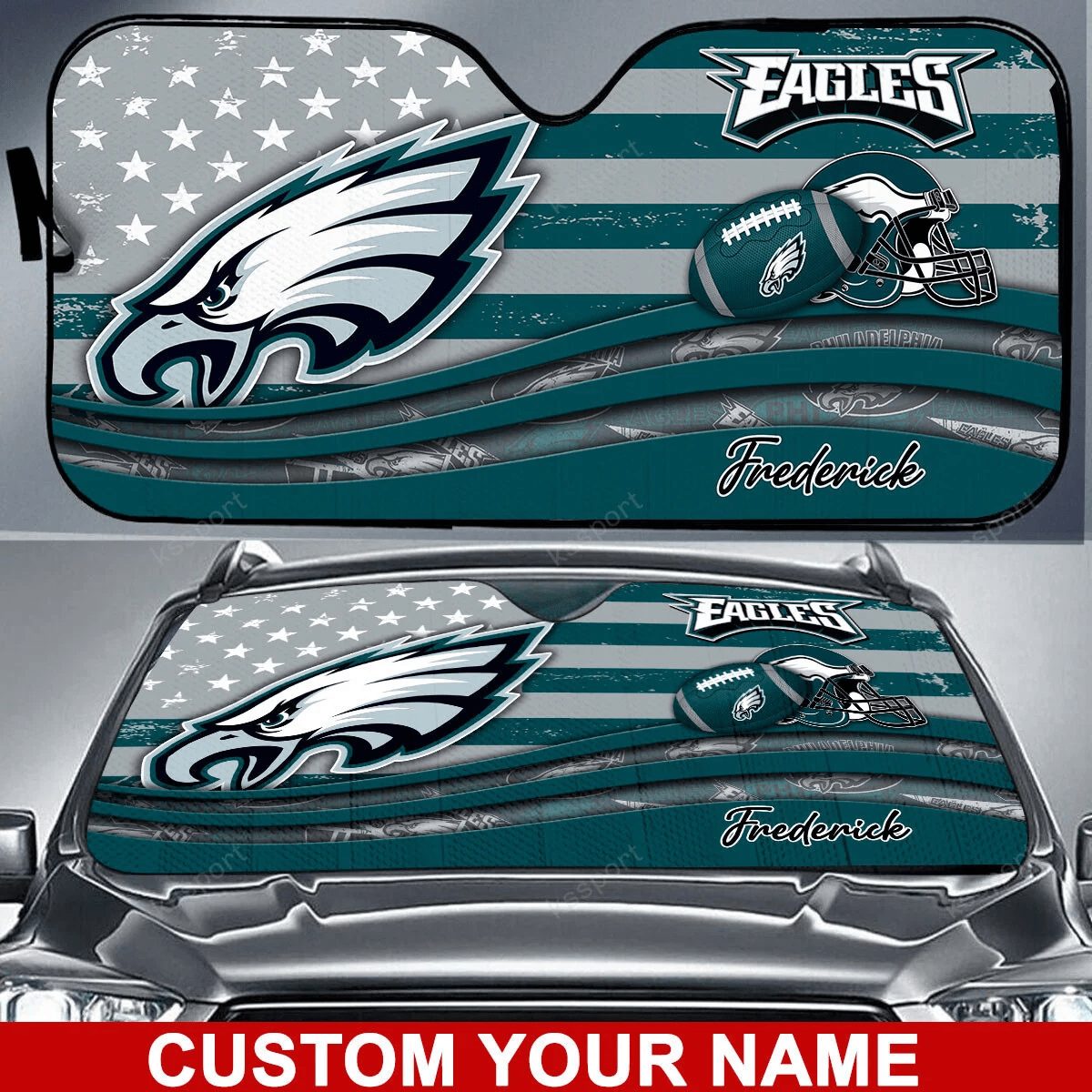philadelphia eagles personalized auto sun shade bg24 rbjyv