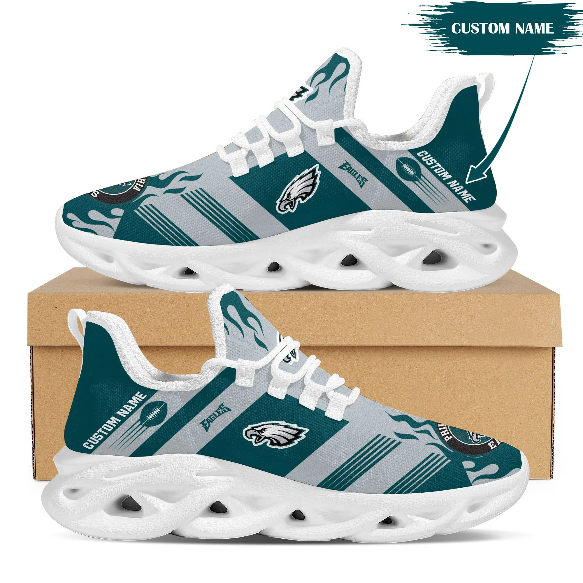 philadelphia eagles personalized yezy running sneakers bb592 jj8zq