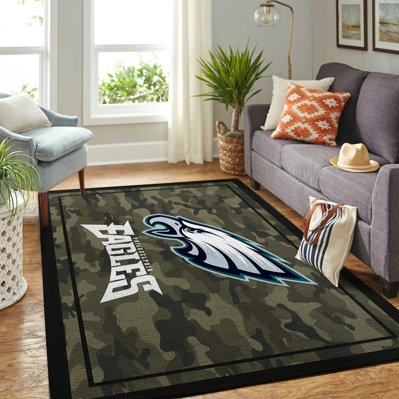 philadelphia eagles rectangle rug 86 aaiam
