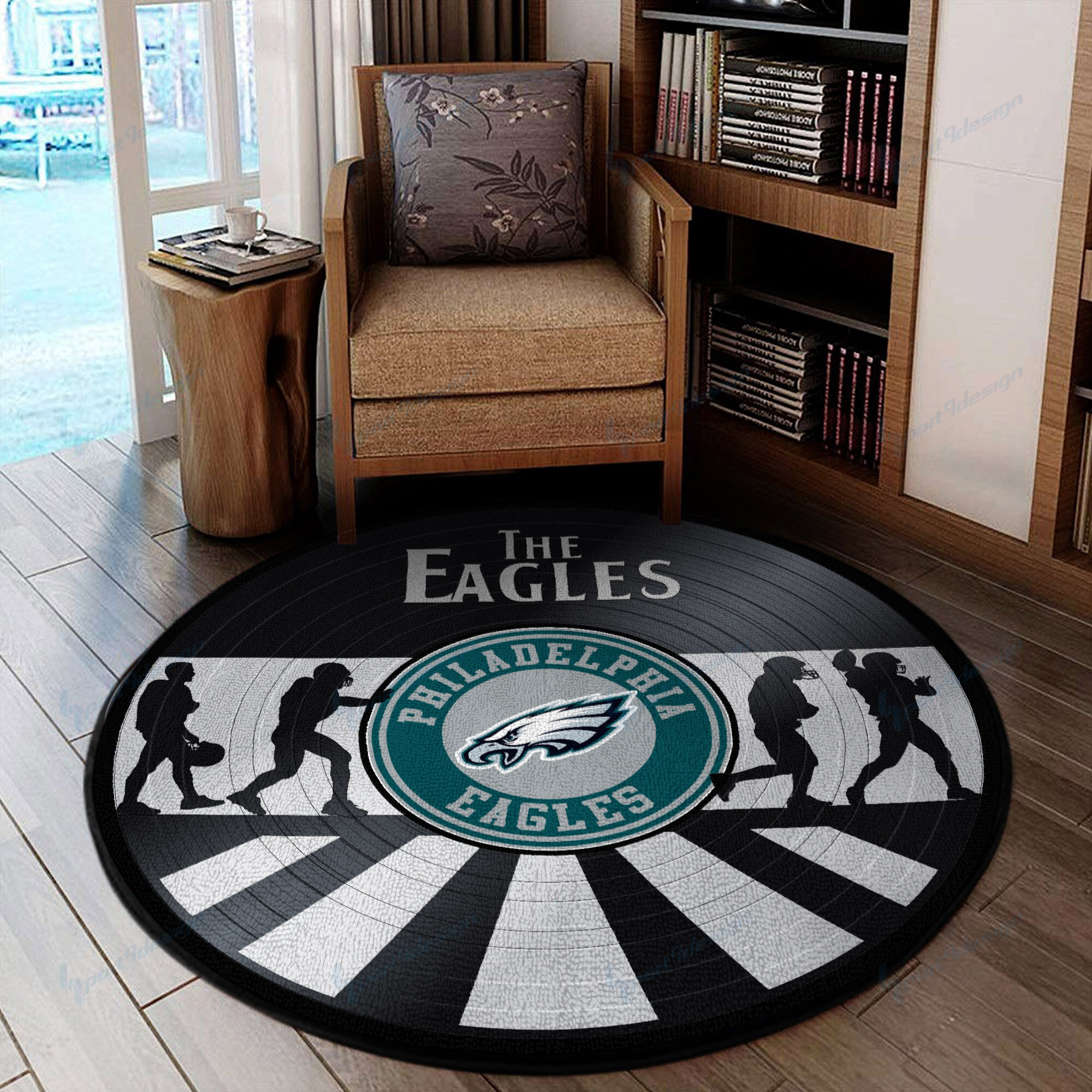 philadelphia eagles round rug 108 z3g4f