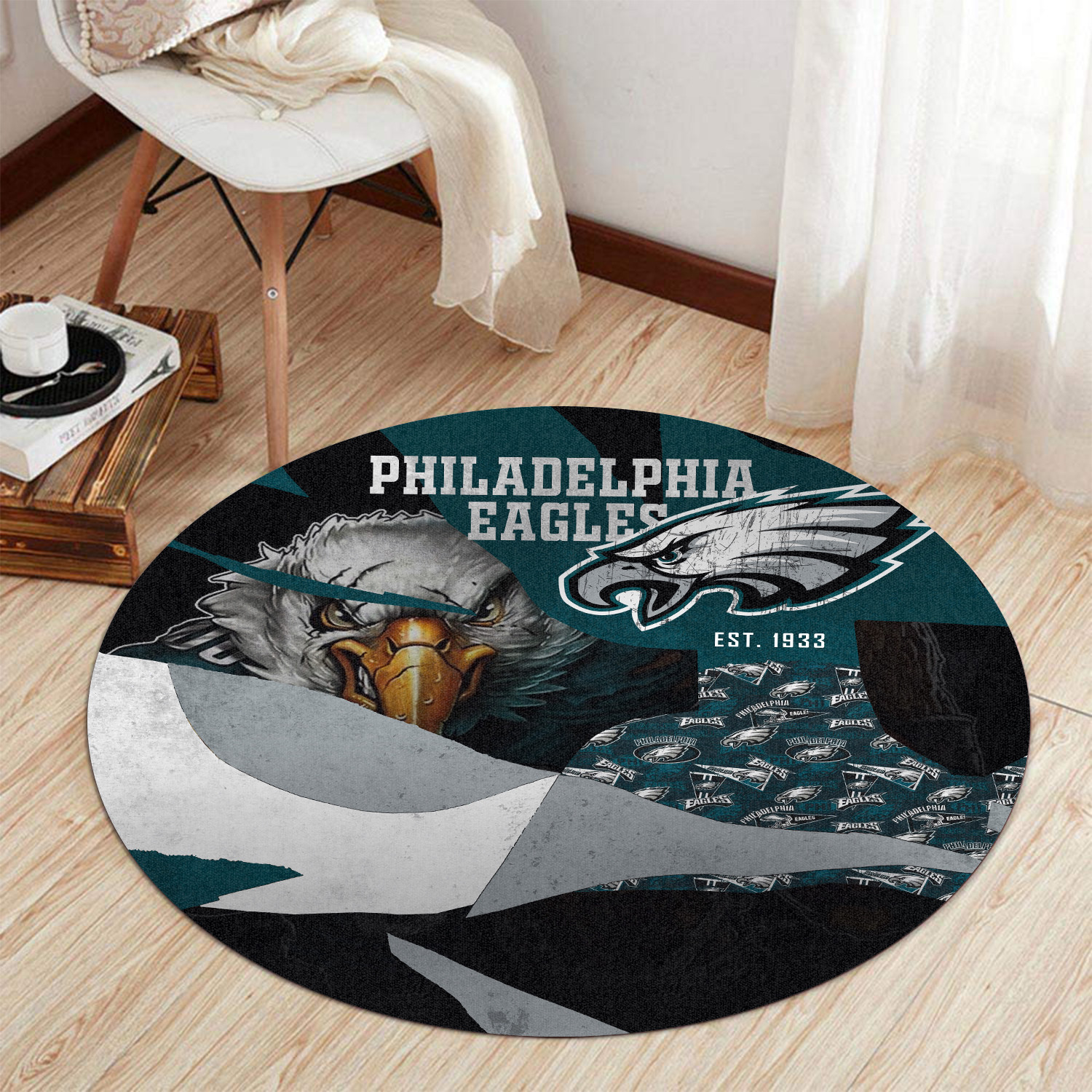 philadelphia eagles round rug 193 ryjgi