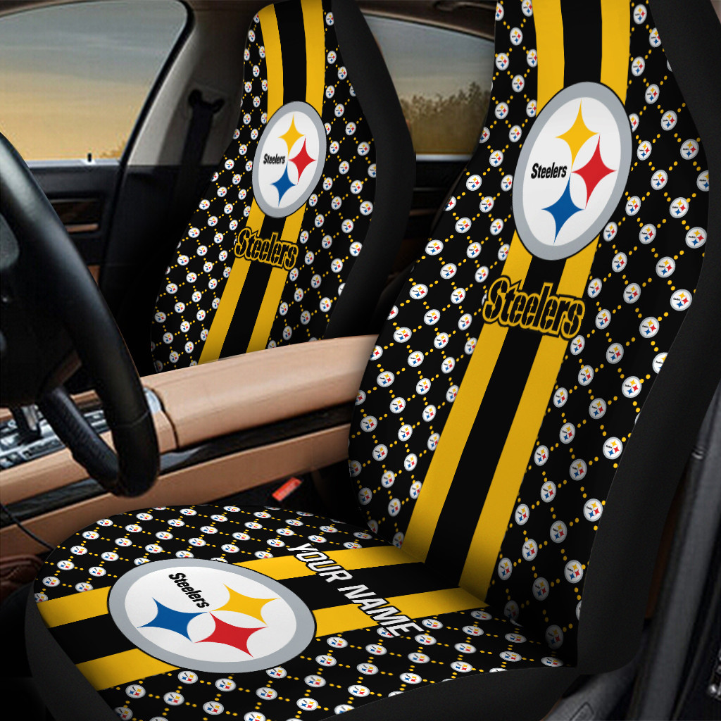pittsburgh steelers personalized car seat covers bg286 8gfga