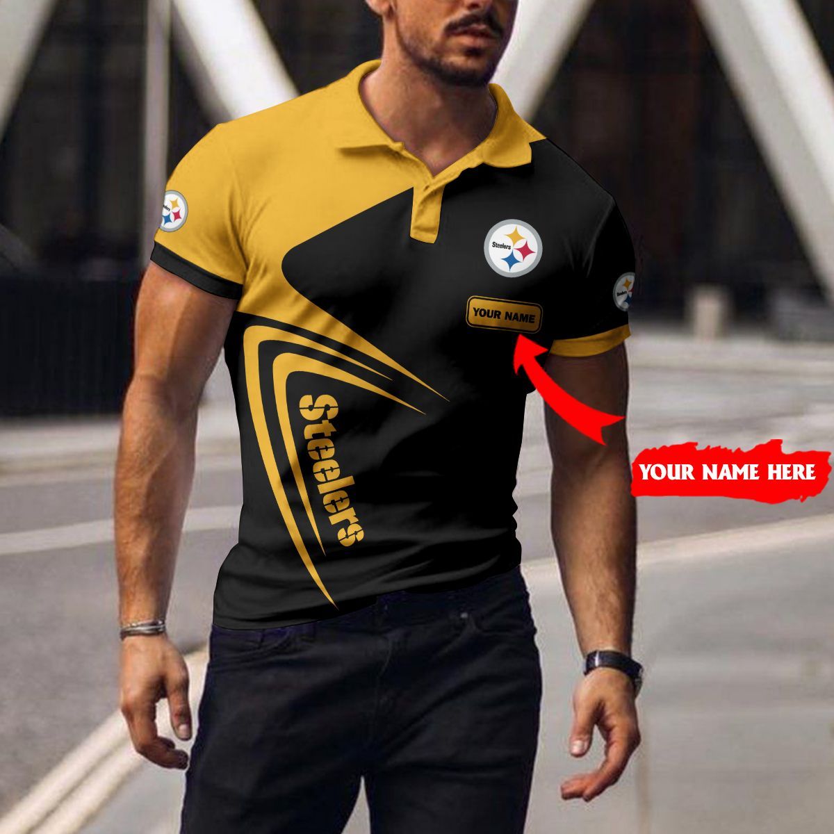 pittsburgh steelers personalized polo t shirt 041 sf67p