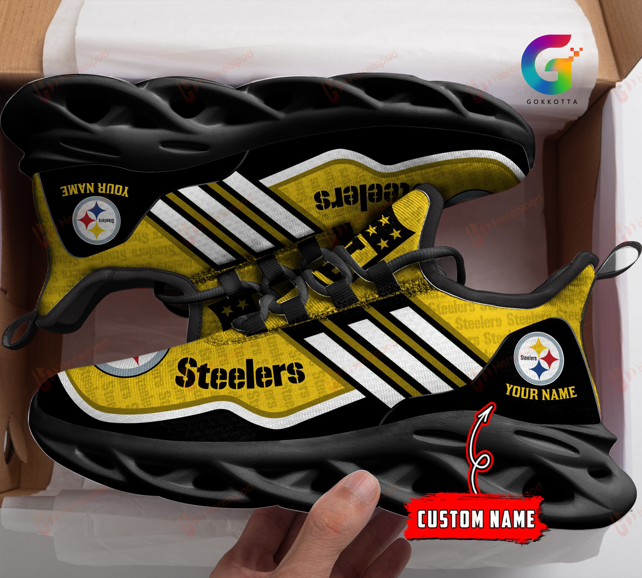 pittsburgh steelers personalized yezy running sneakers 148 lqi40