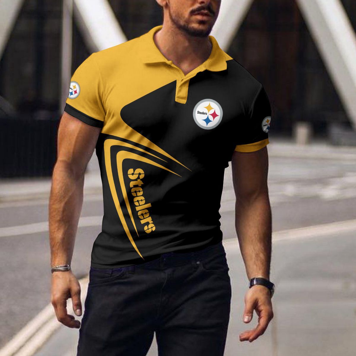 pittsburgh steelers polo t shirt 042 hkgdx