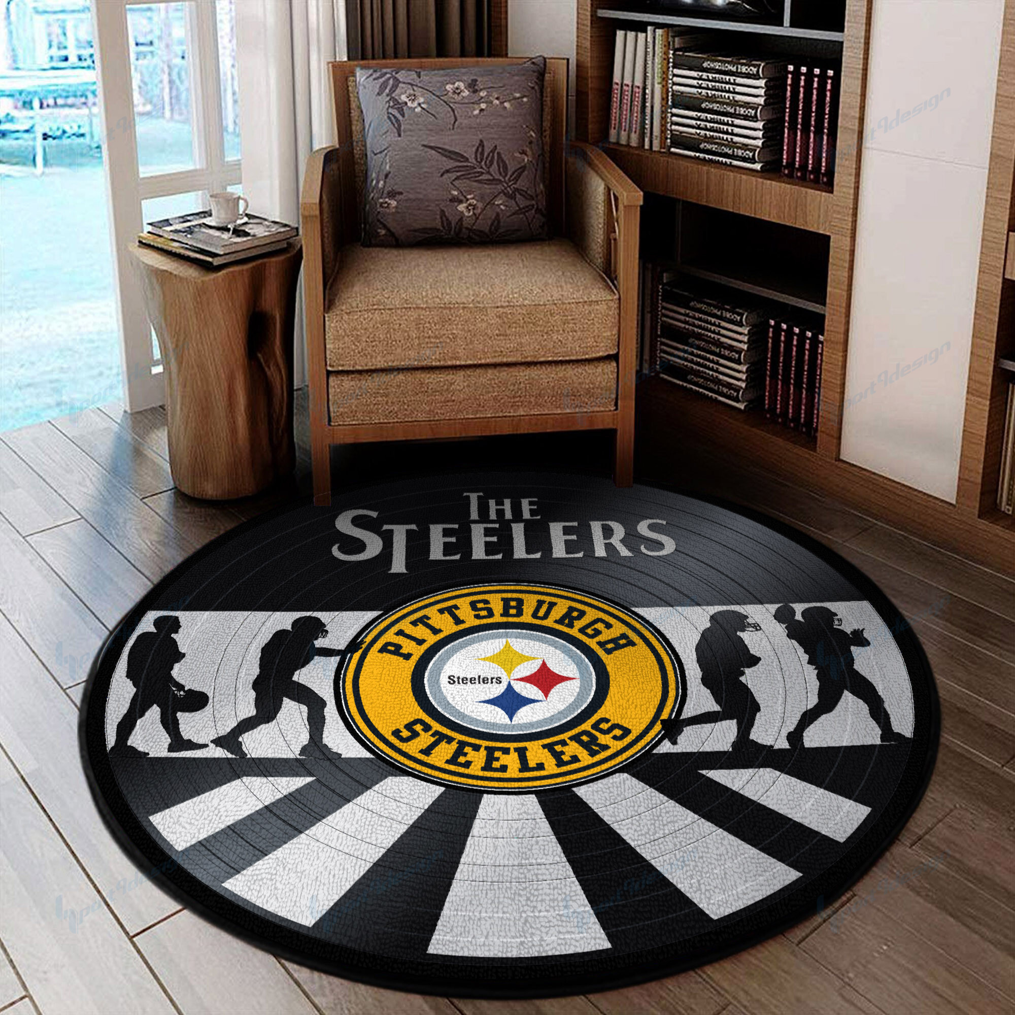 pittsburgh steelers round rug 109 5ljmb