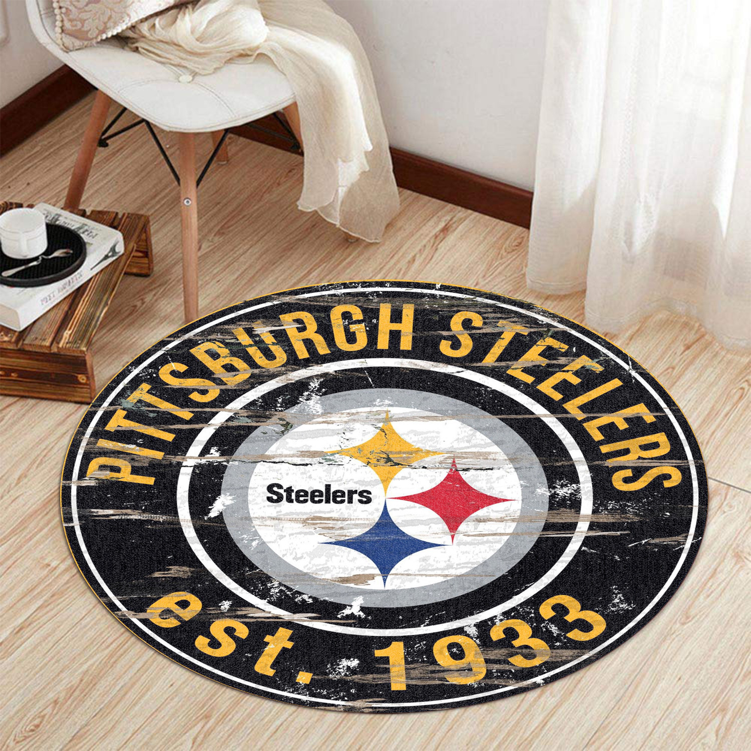 pittsburgh steelers round rug 185 z5zij