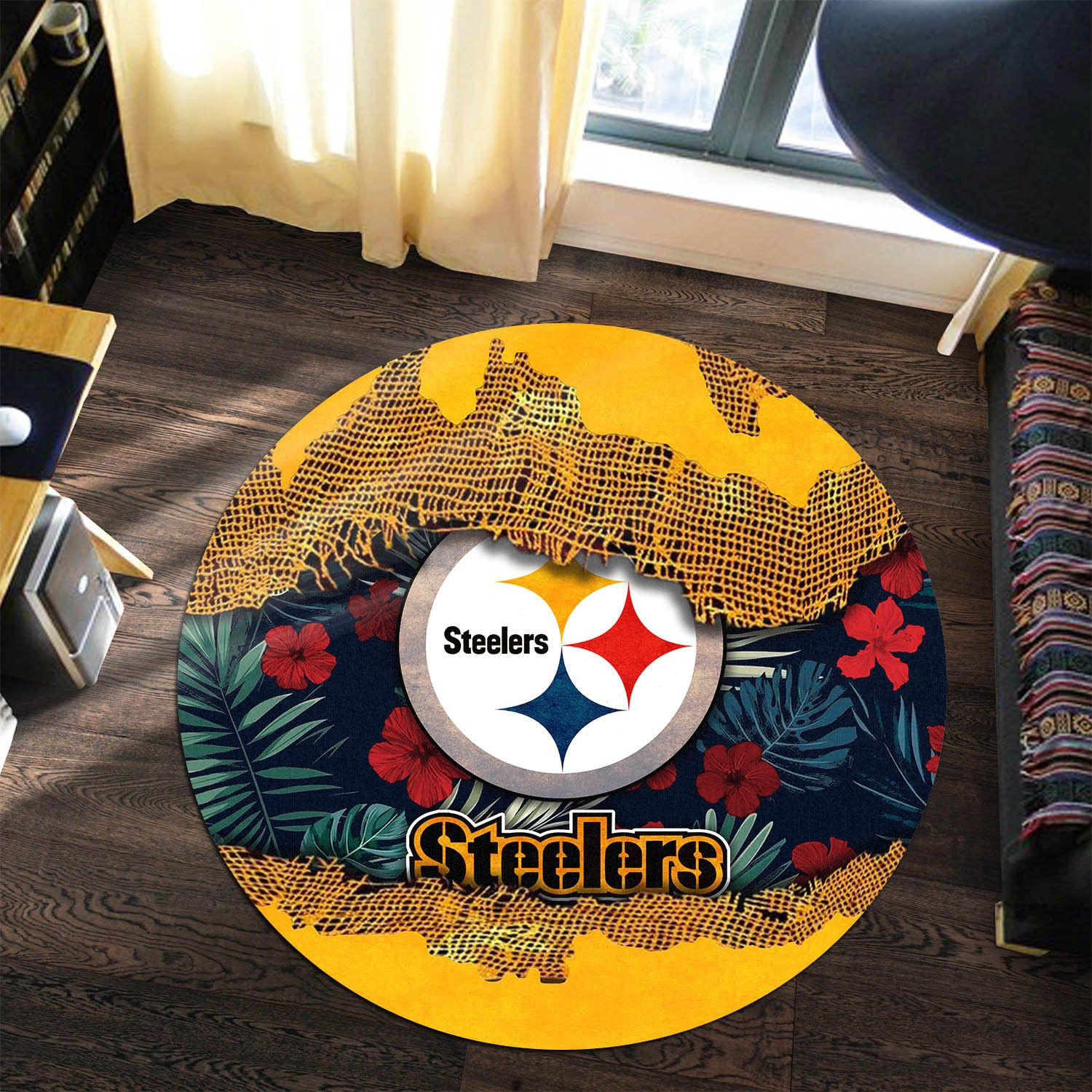 pittsburgh steelers round rug 205 kzclm
