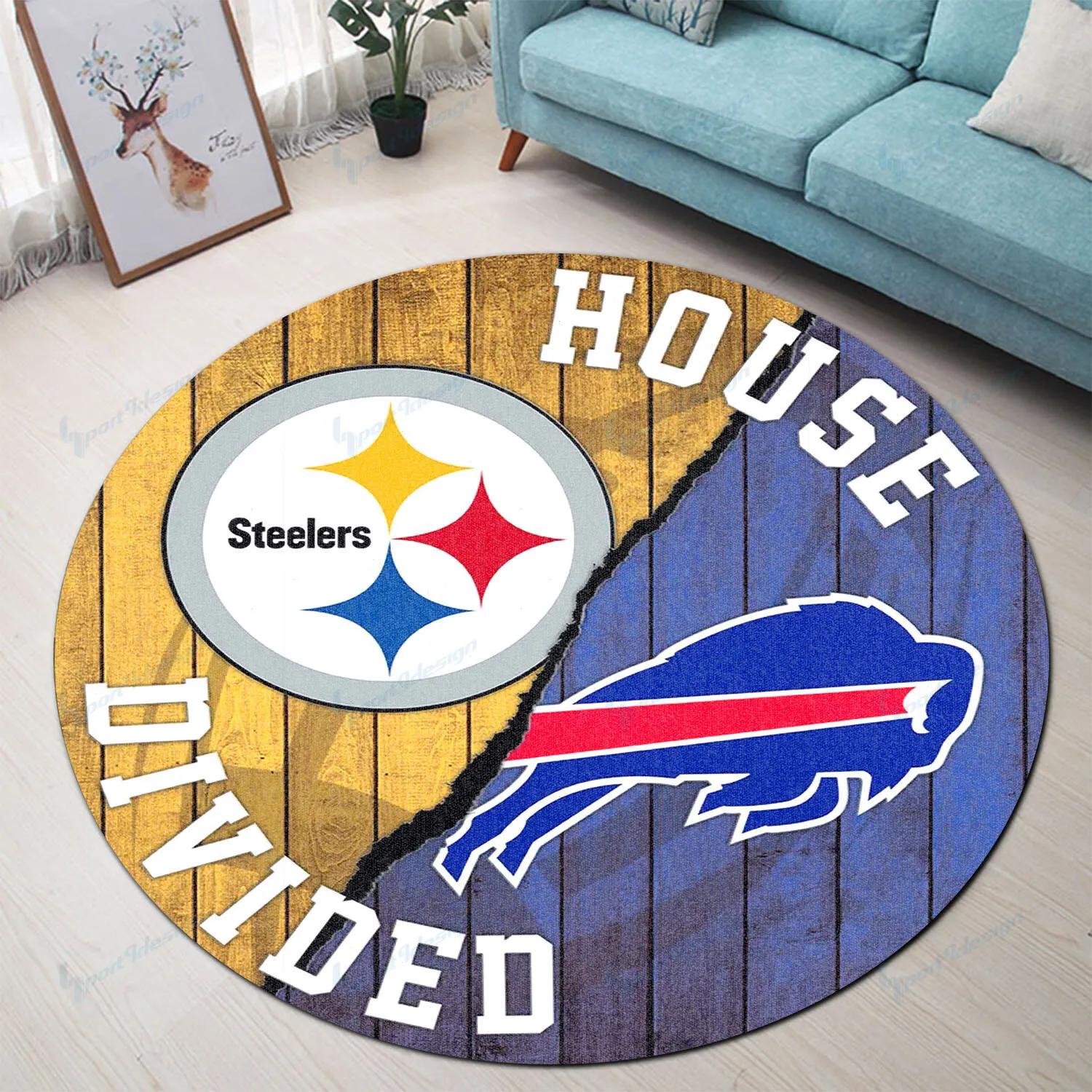pittsburgh steelers vs buffalo bills round rug 119 ic6uo