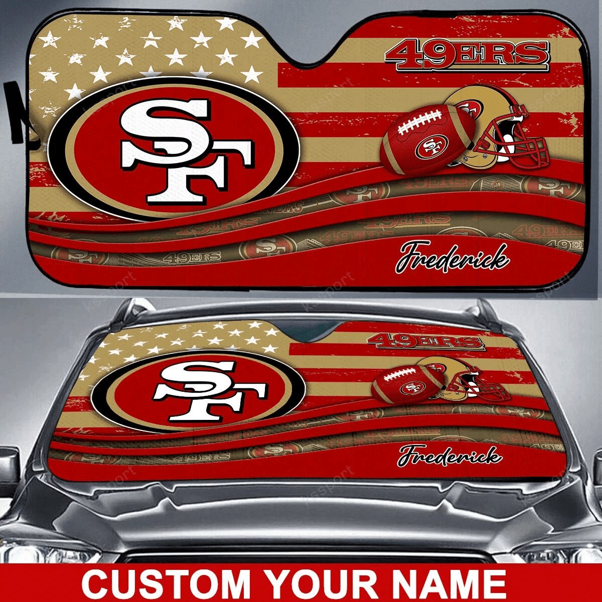 san francisco 49ers personalized auto sun shade bg26 vuugl