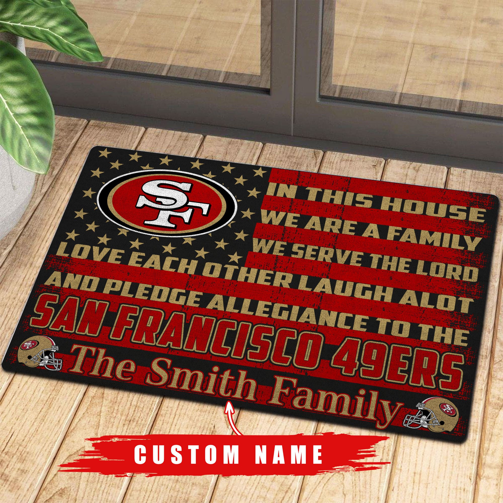 san francisco 49ers personalized doormat bg311 ej5oj