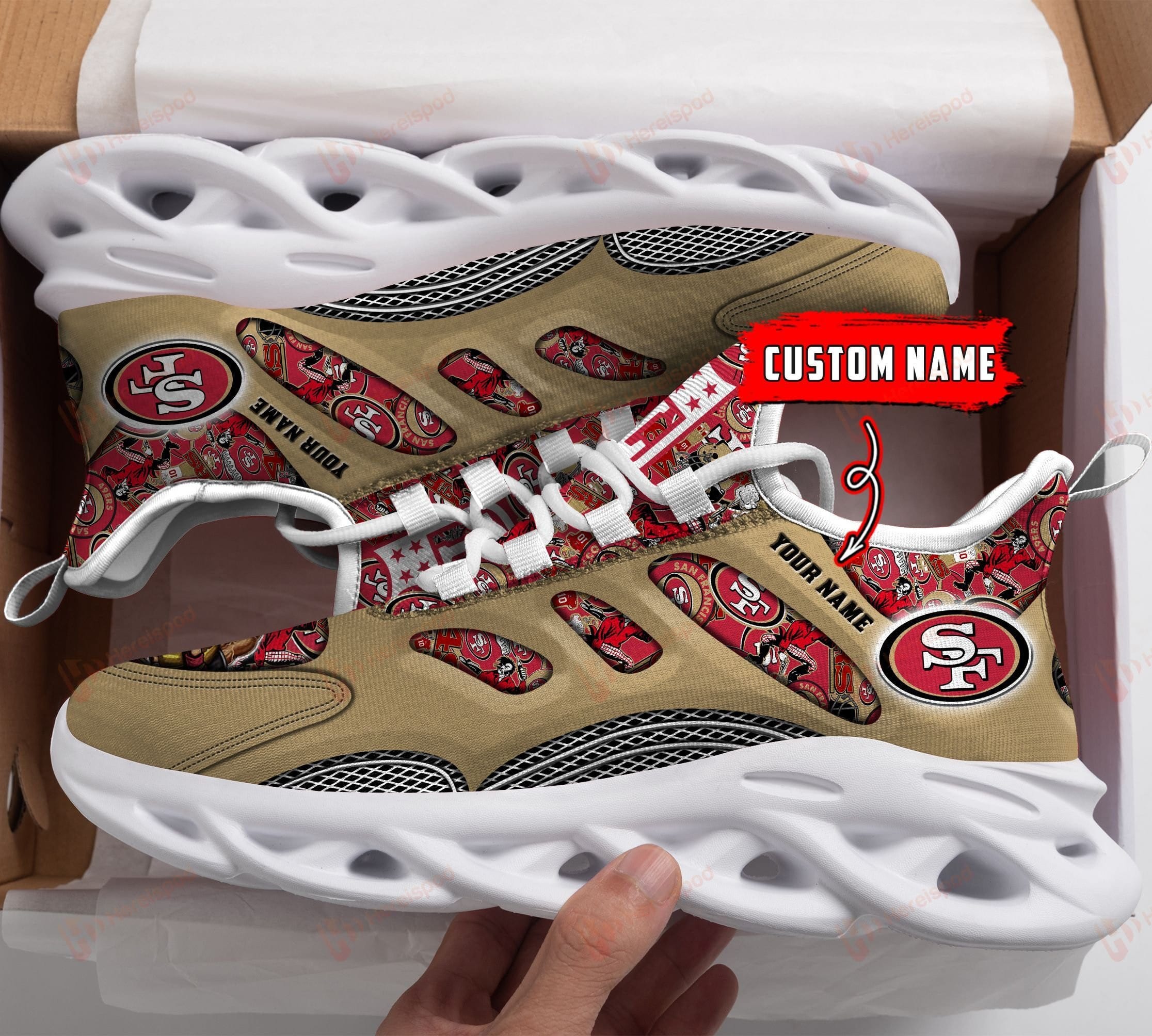 san francisco 49ers personalized yezy running sneakers 194 o8ss7