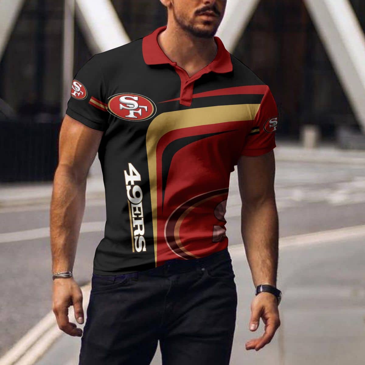 san francisco 49ers polo t shirt 027 jfxhb
