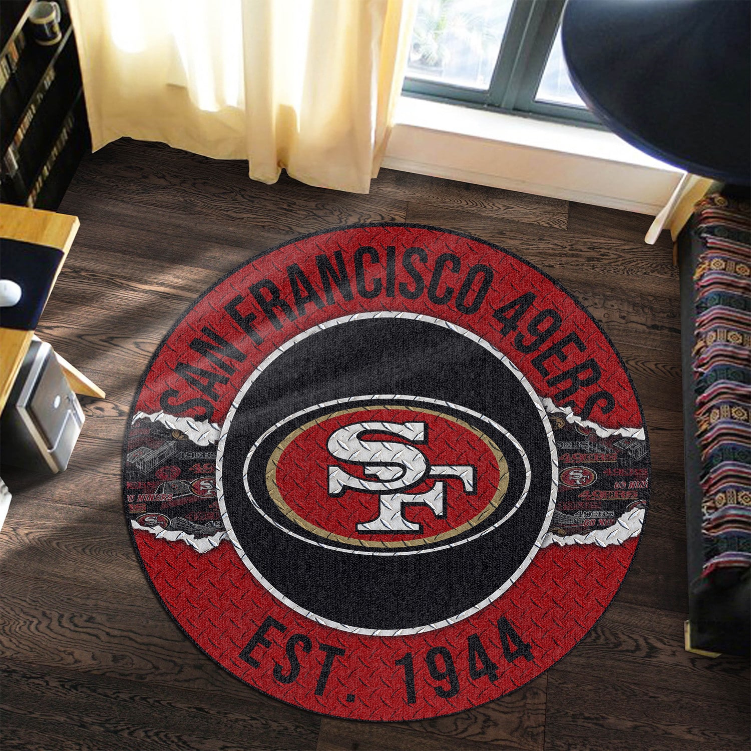 san francisco 49ers round rug 152 hyzrs