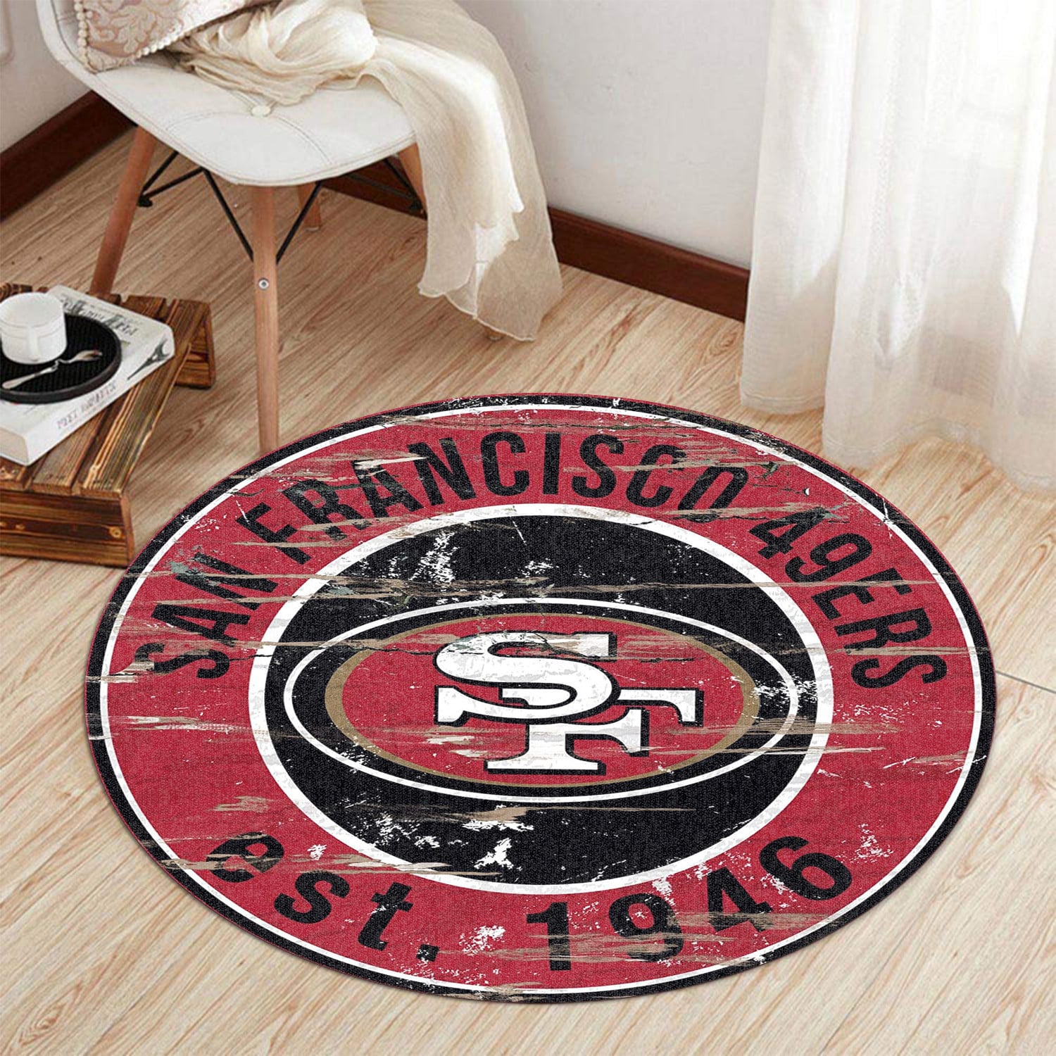 san francisco 49ers round rug 188 4dlky