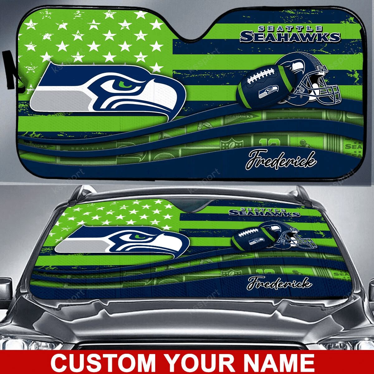 seattle seahawks personalized auto sun shade bg27 uaksv