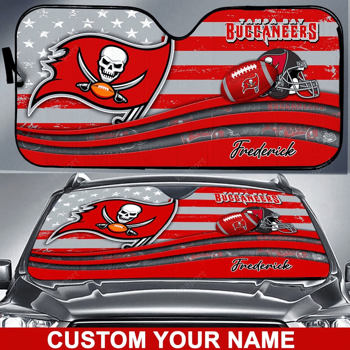 tampa bay buccaneers personalized auto sun shade bg28 hiol8